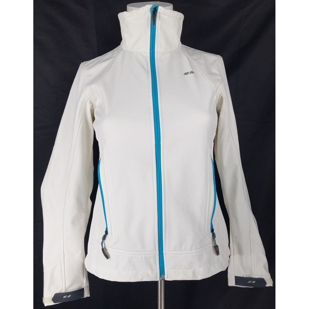 Koppen‎ Softshell Womens White Turquoise Lightweight Jacket  Size Medium